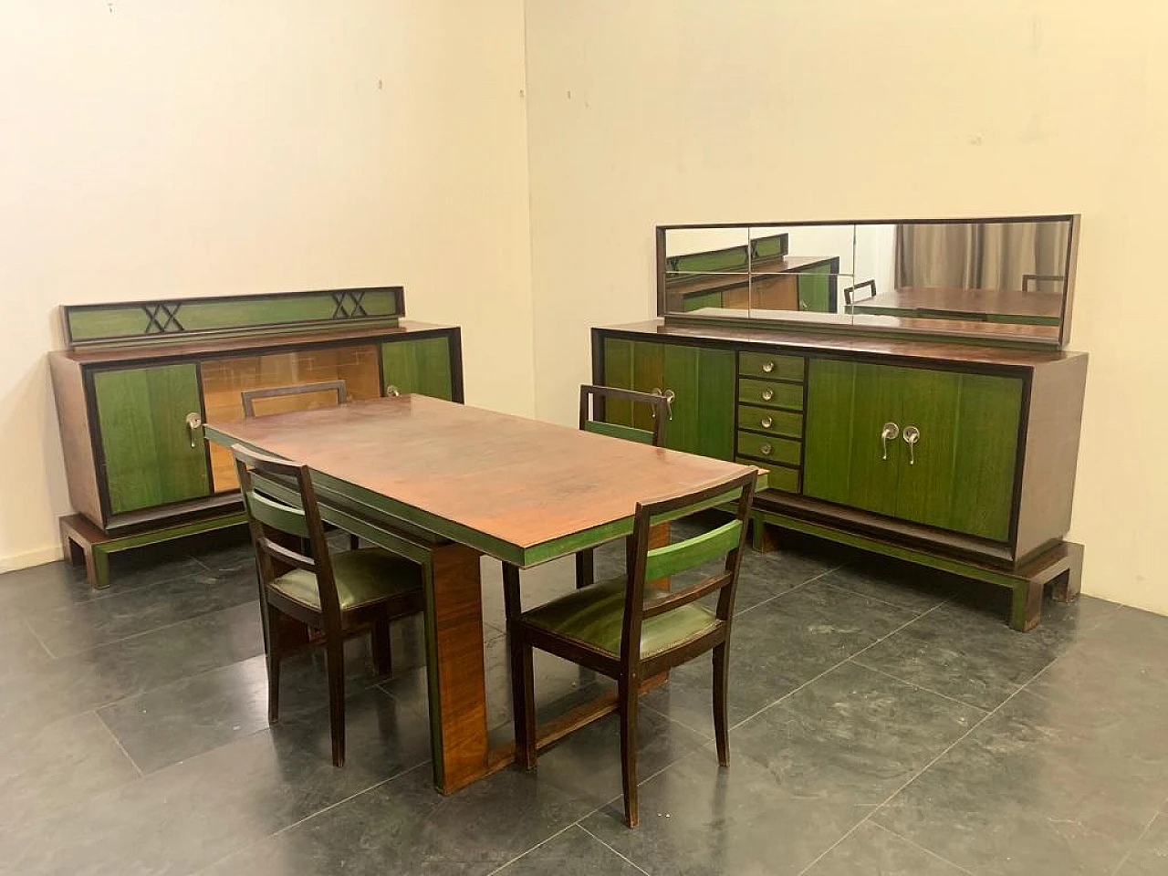 Complete rationalist dining room attributed to Giuseppe Terragni, 1930 2