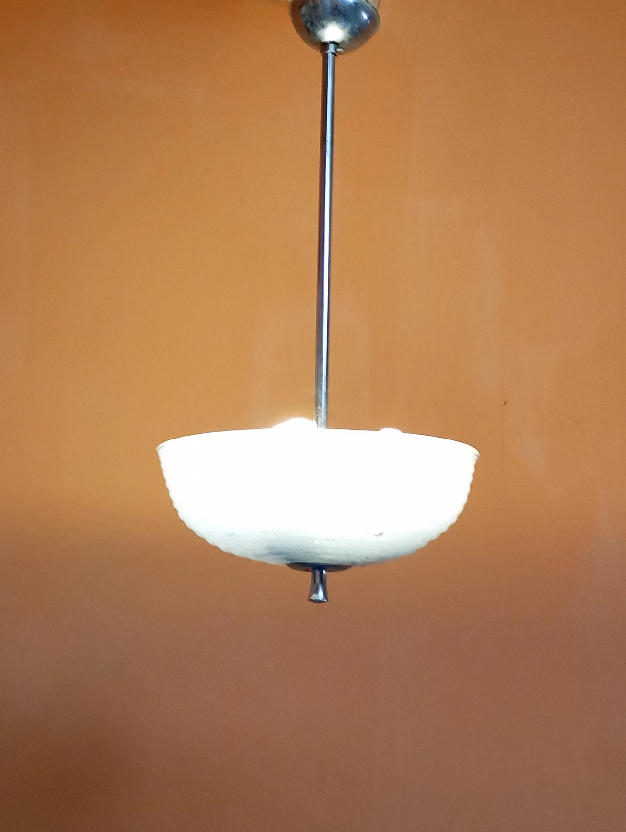 Lampadario in vetro pulegoso celeste di Barovier&Toso,Murano, anni '60 4