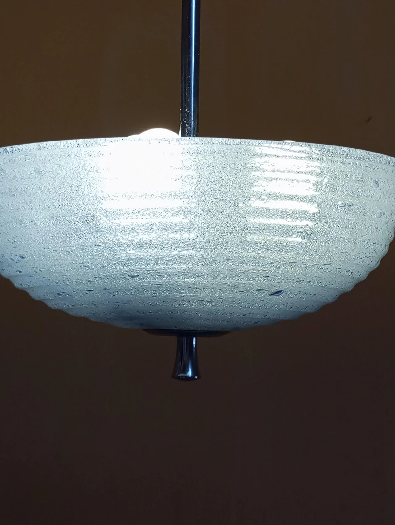 Lampadario in vetro pulegoso celeste di Barovier&Toso,Murano, anni '60 9