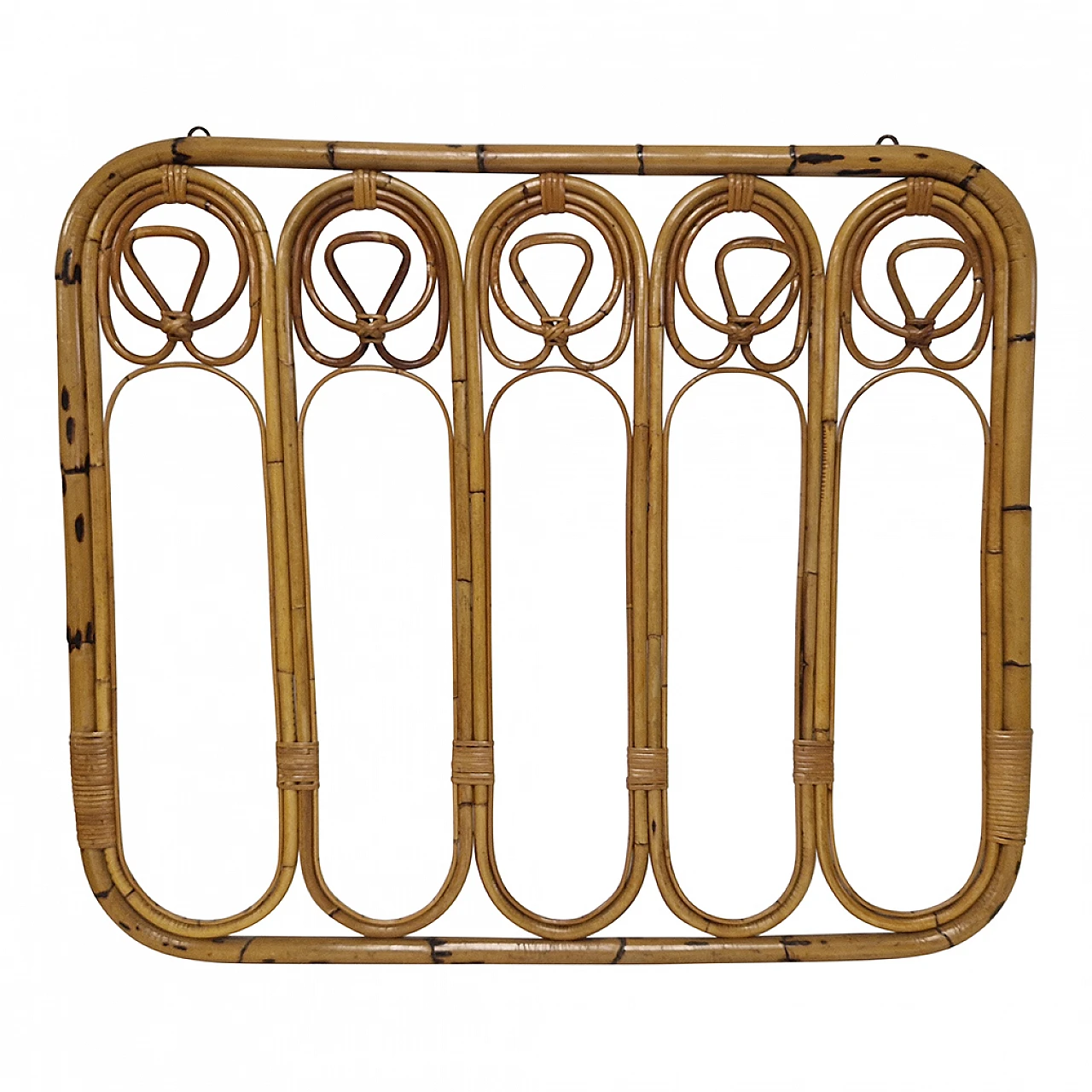 Bamboo and rattan entrance coat hanger, 1980s 2