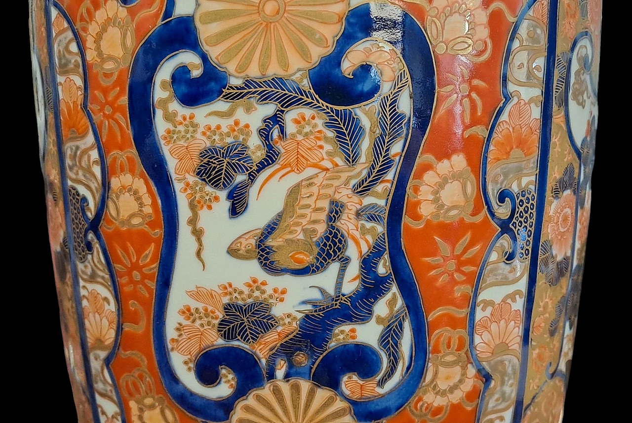 Grande coppia di vasi Imari in porcellana giapponese, '800 7