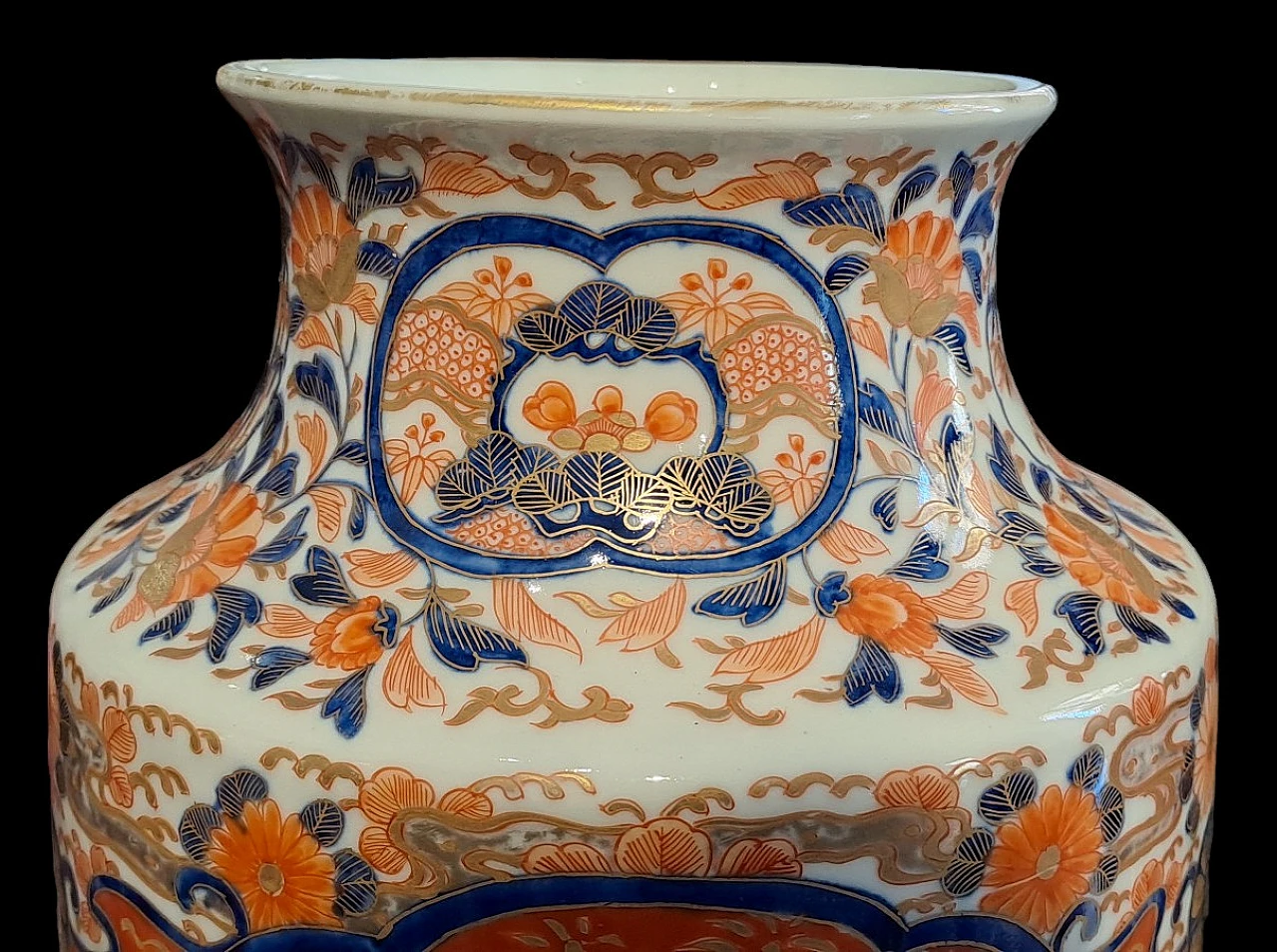 Grande coppia di vasi Imari in porcellana giapponese, '800 10