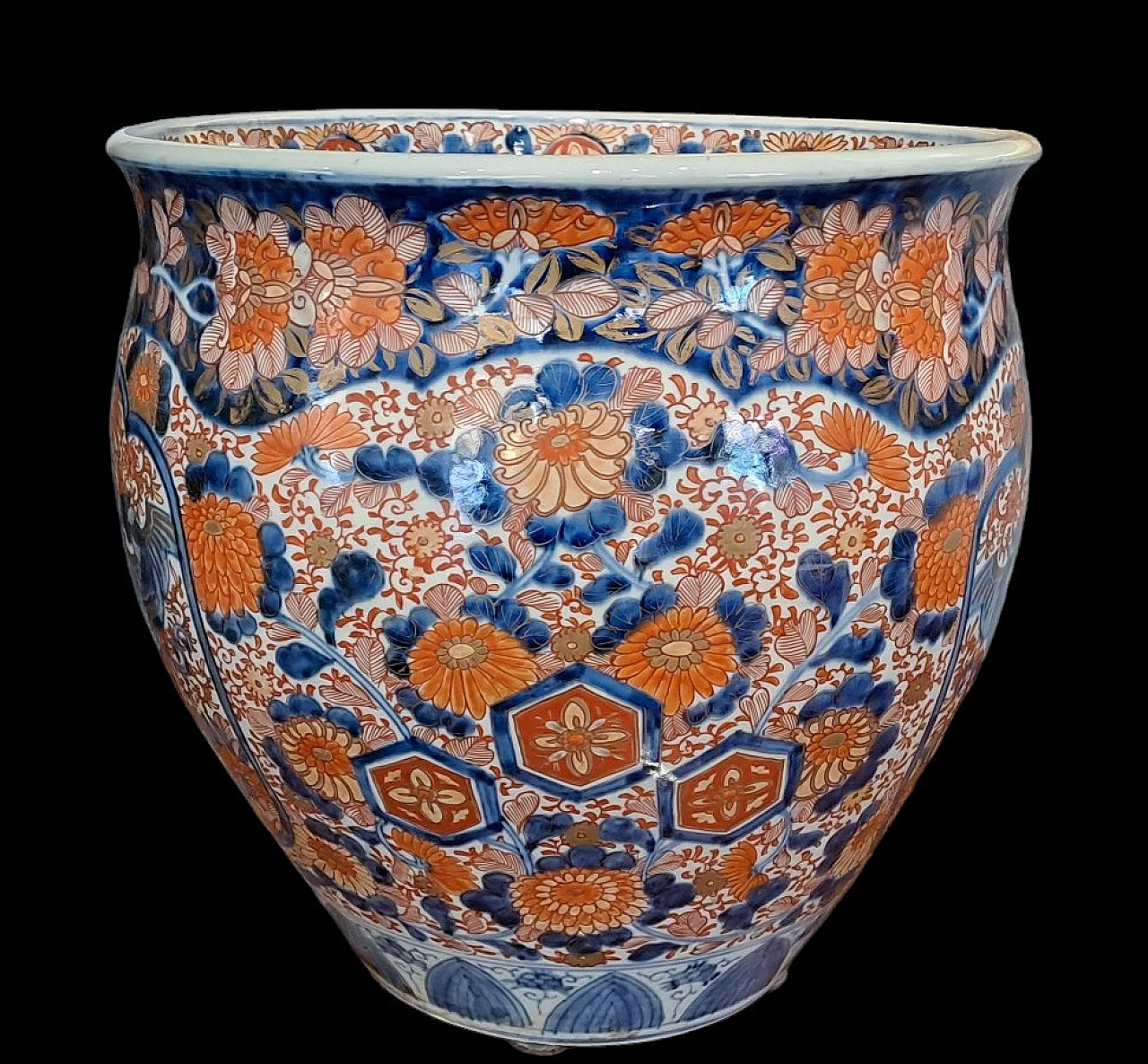 Large Imari Cachepot in japanese ceramic, 19th century 1