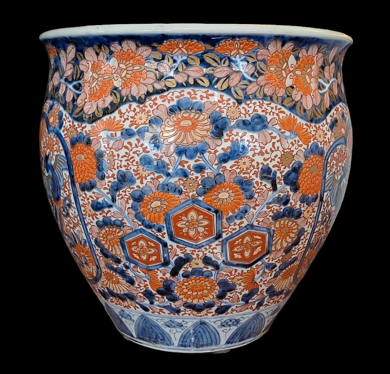 Large Imari Cachepot in japanese ceramic, 19th century 2