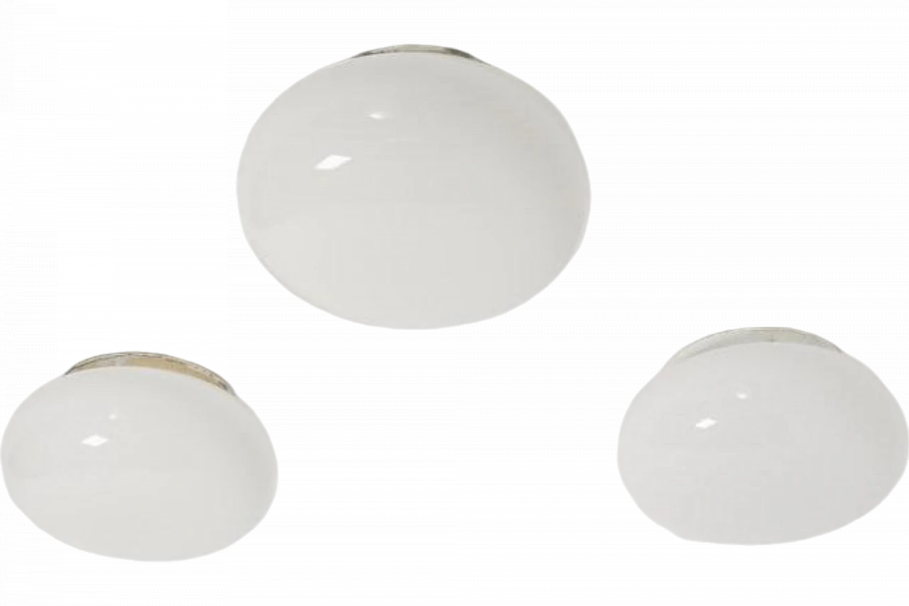 Lampade da soffitto opaline di Paavo Tynell per Taito Oy 5