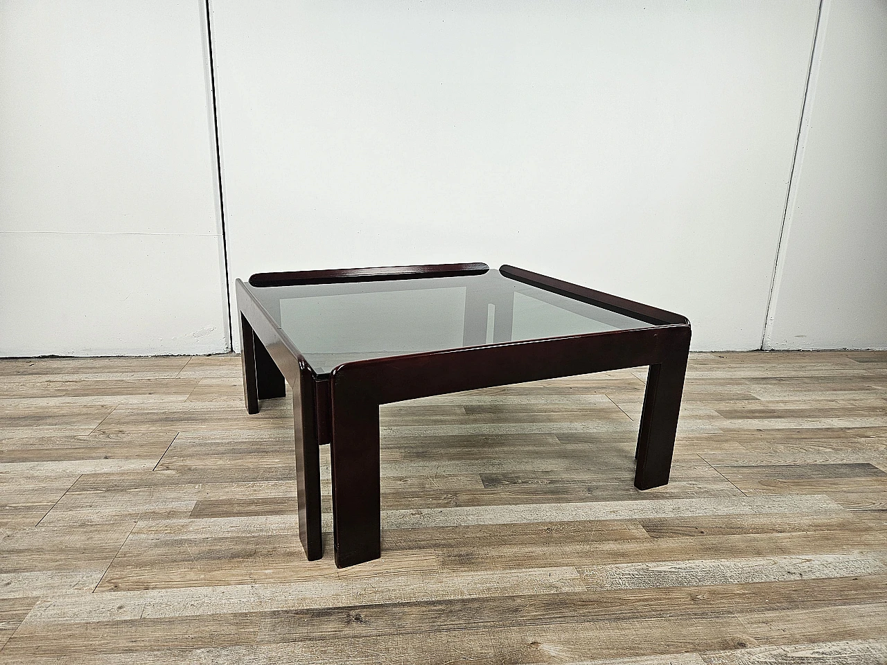 Coffee table by Afra and Tobia Scarpa with smoked glass, 1960 1