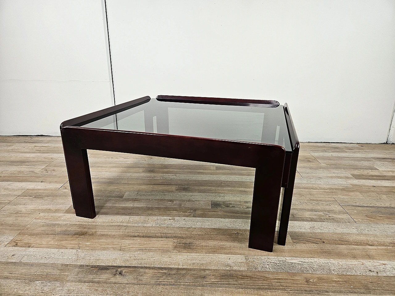 Coffee table by Afra and Tobia Scarpa with smoked glass, 1960 2