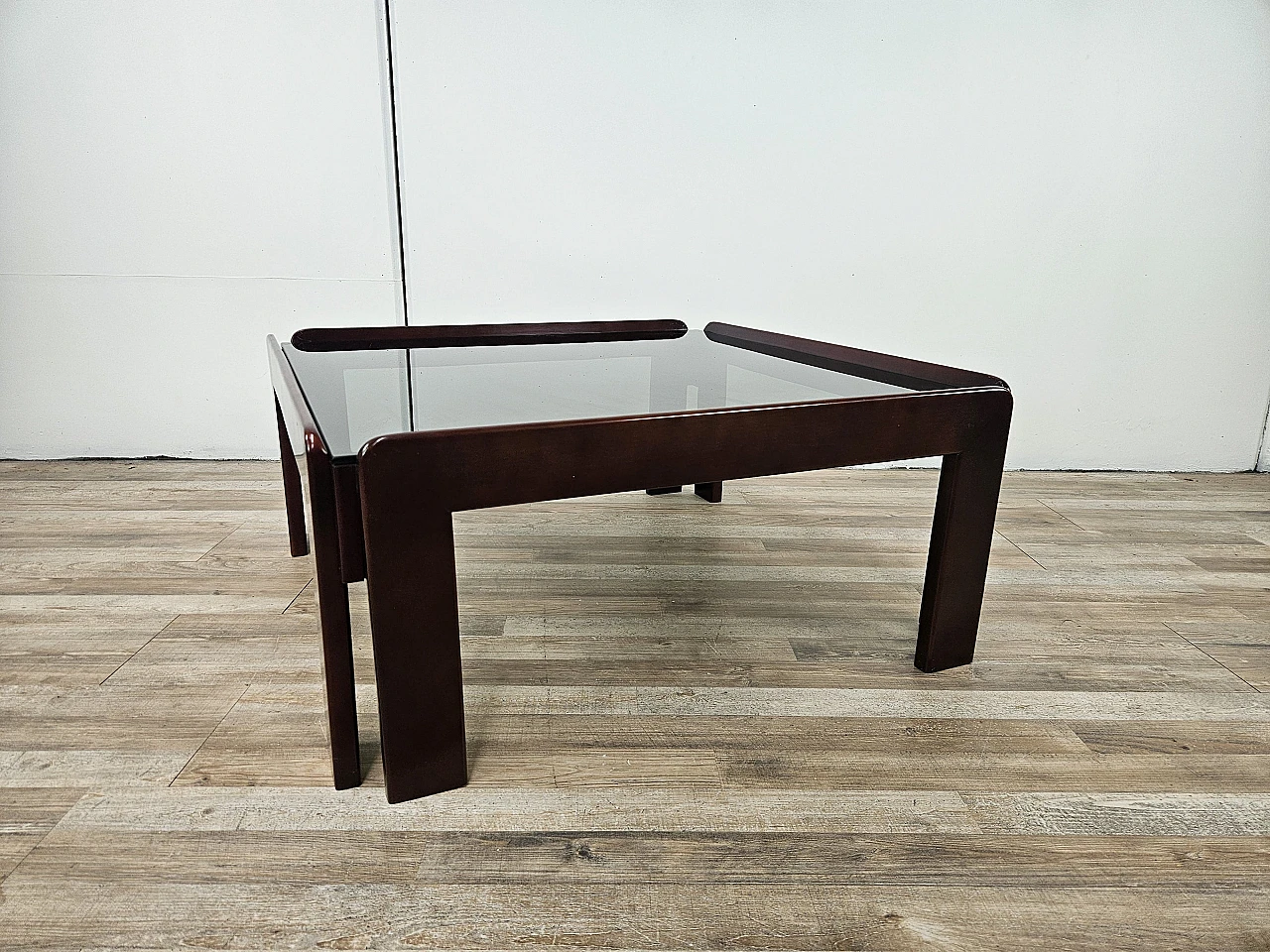 Coffee table by Afra and Tobia Scarpa with smoked glass, 1960 3