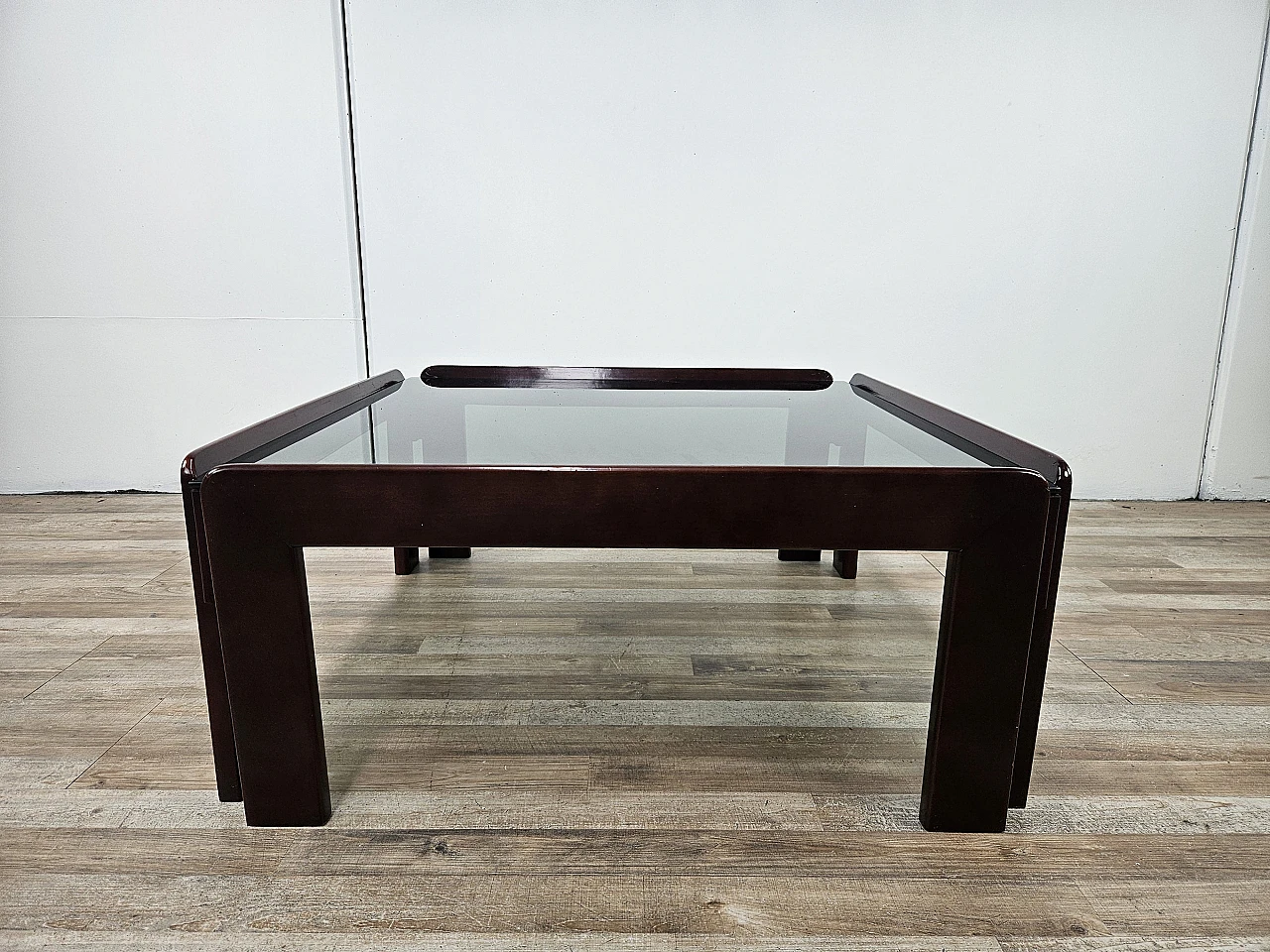 Coffee table by Afra and Tobia Scarpa with smoked glass, 1960 4