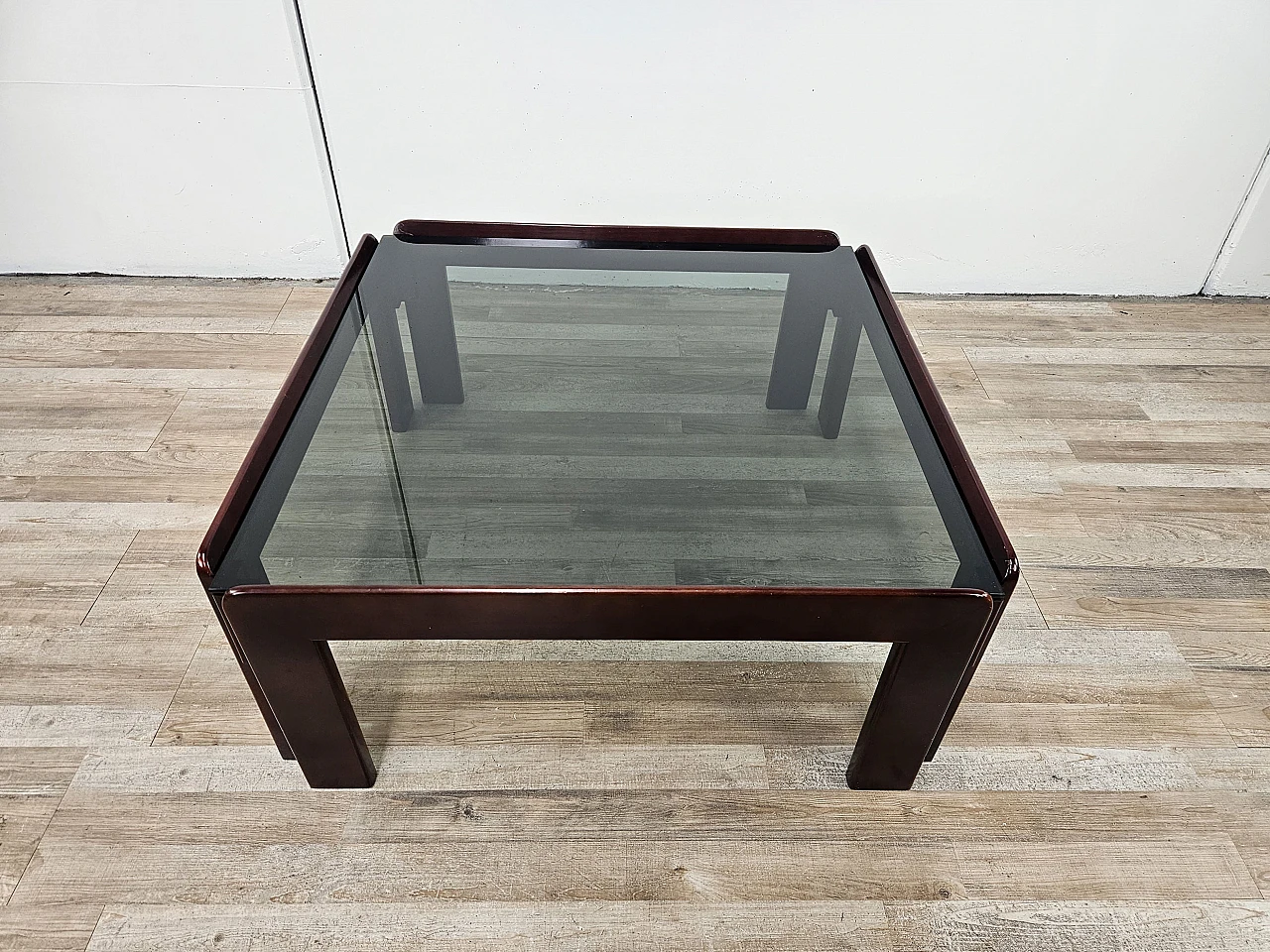 Coffee table by Afra and Tobia Scarpa with smoked glass, 1960 5