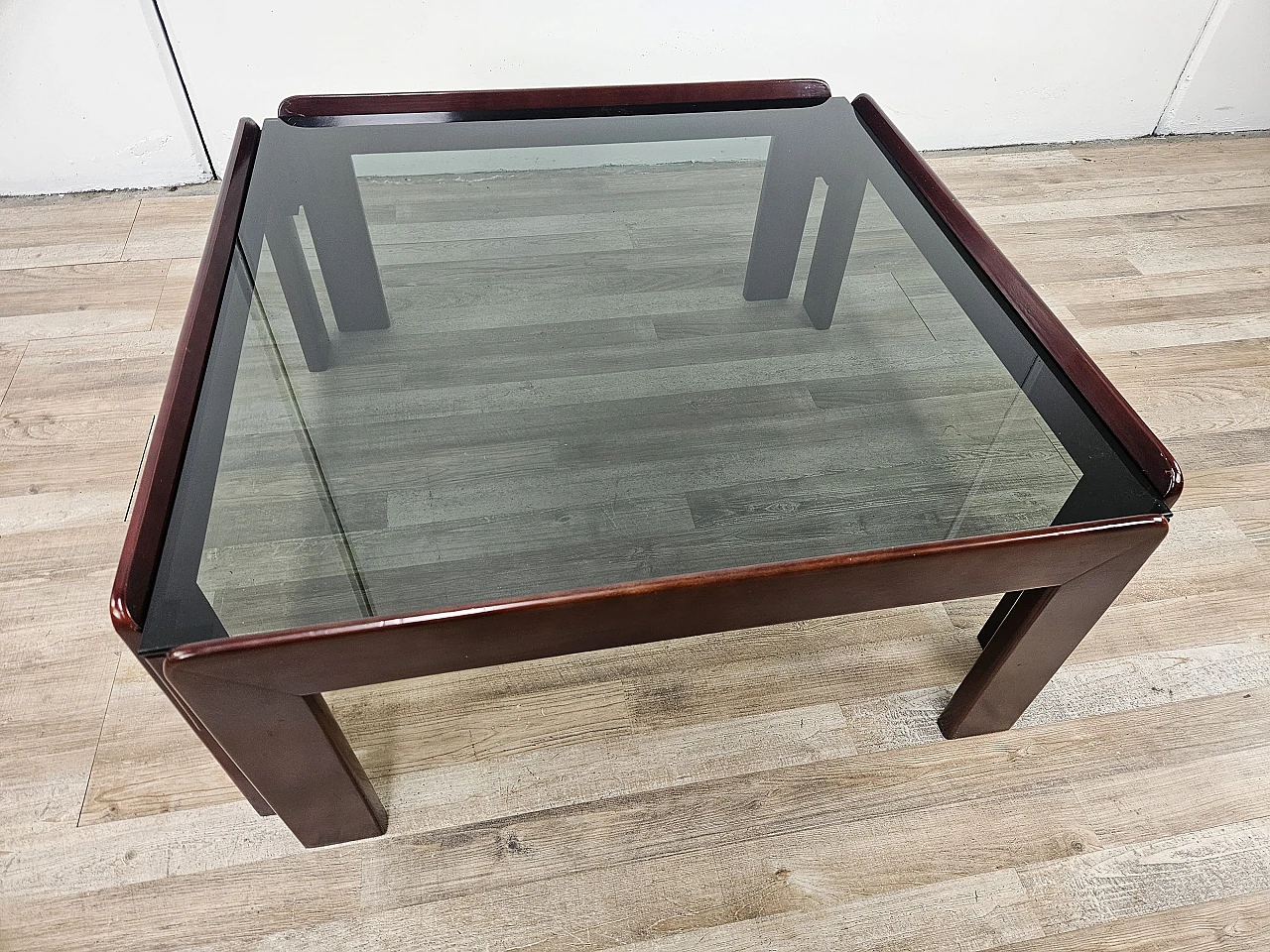 Coffee table by Afra and Tobia Scarpa with smoked glass, 1960 6