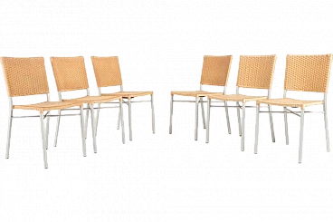 Vintage Danish Woven Chairs, Set of 6