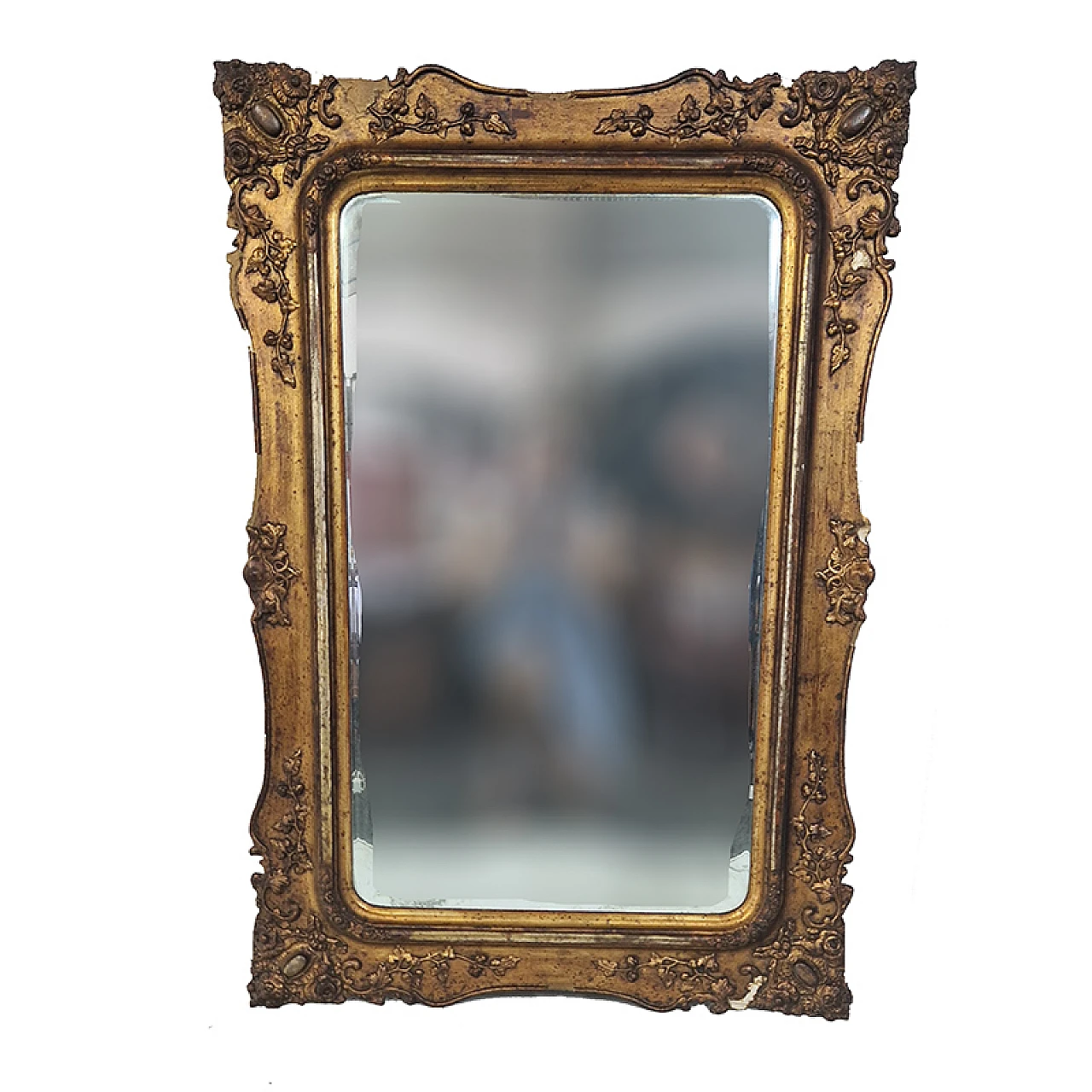 Golden wooden mirror, 50s 3