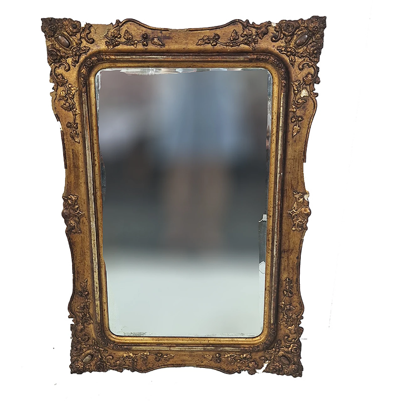 Golden wooden mirror, 50s 4