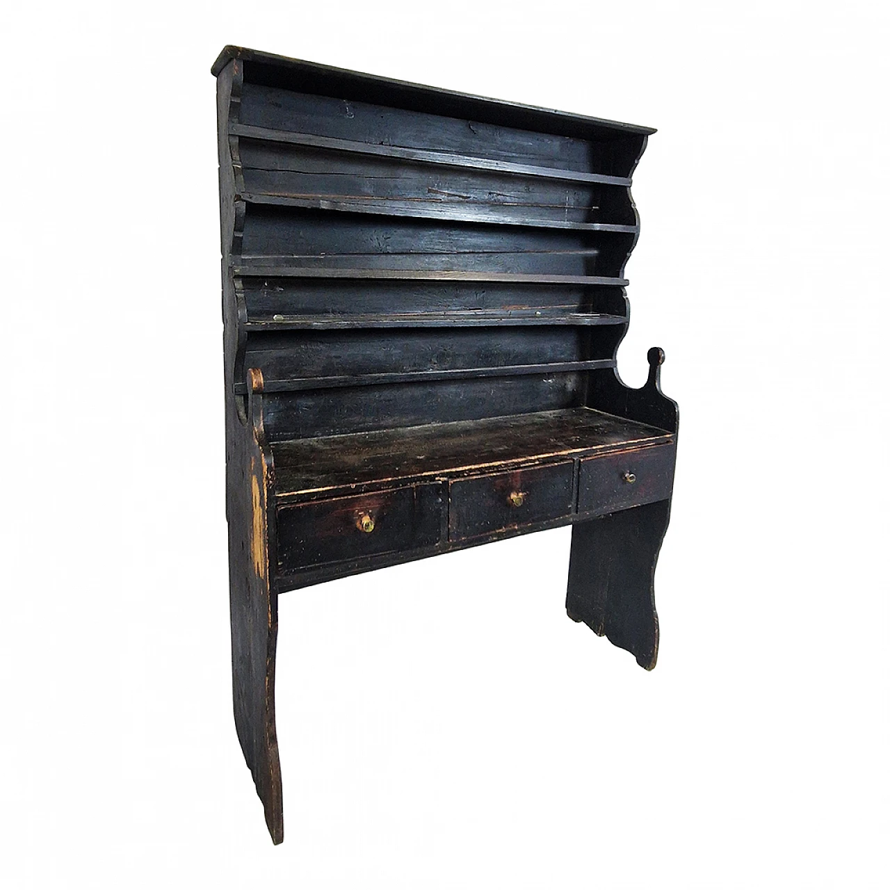 Wooden plate rack with drawers, 18th century 3