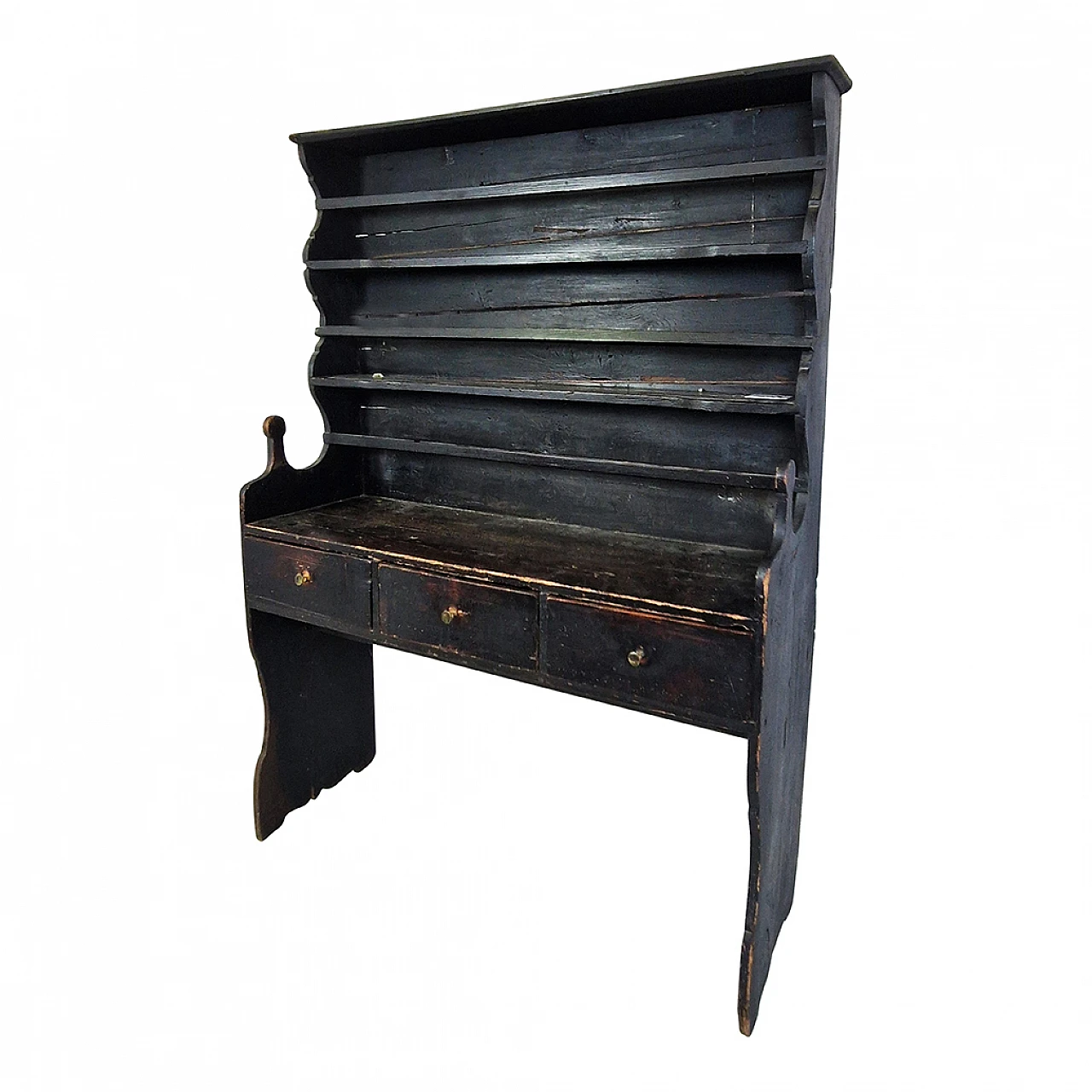 Wooden plate rack with drawers, 18th century 4