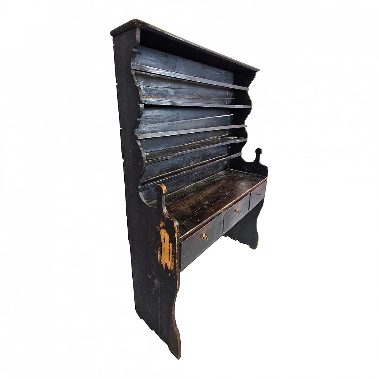 Wooden plate rack with drawers, 18th century 6