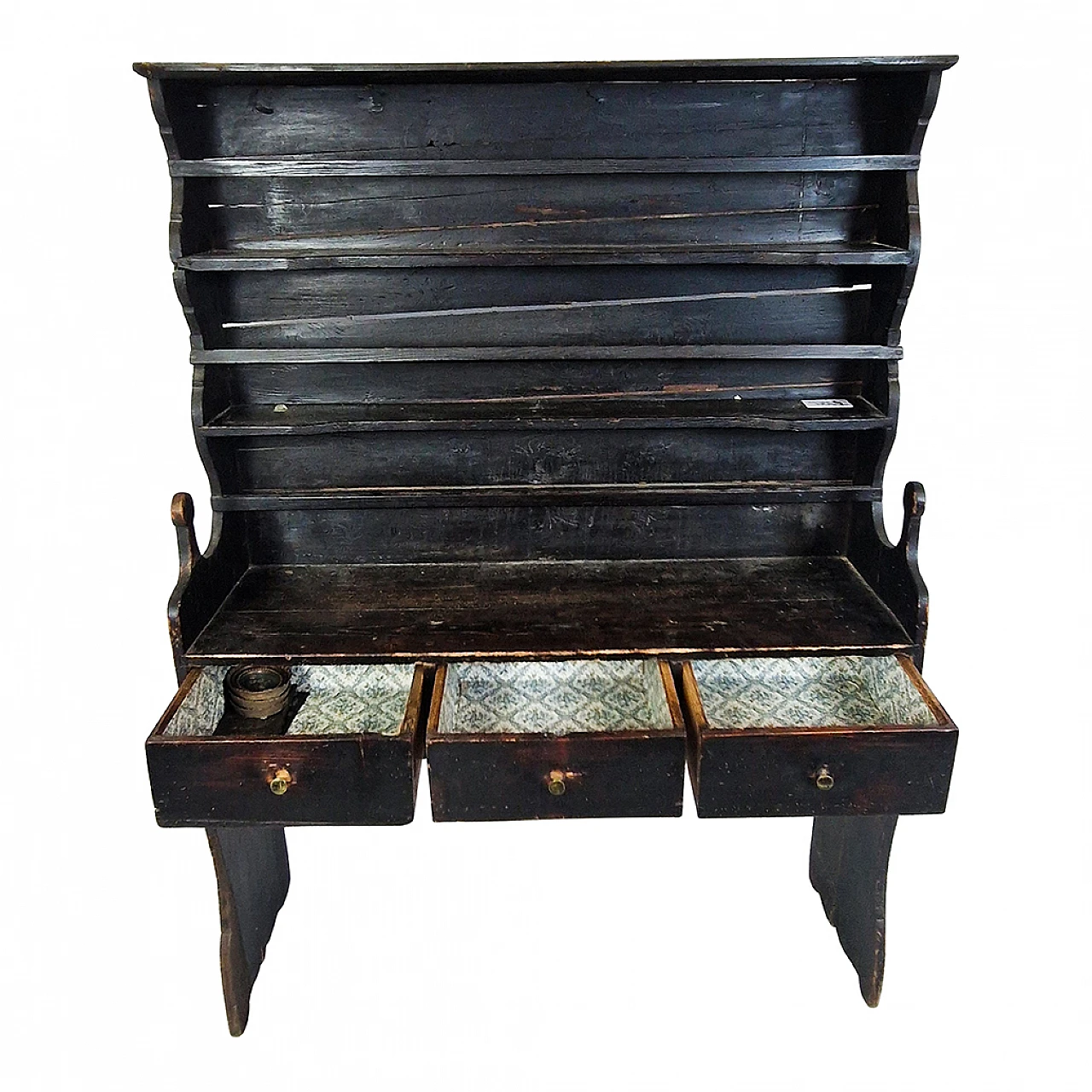 Wooden plate rack with drawers, 18th century 8