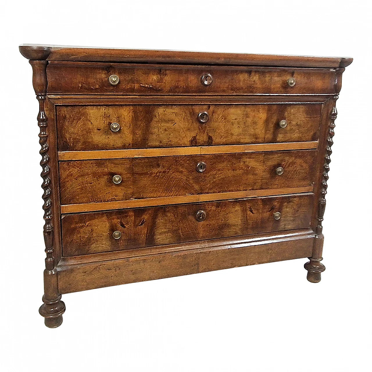 Four drawers wooden dresser, 19th century 2