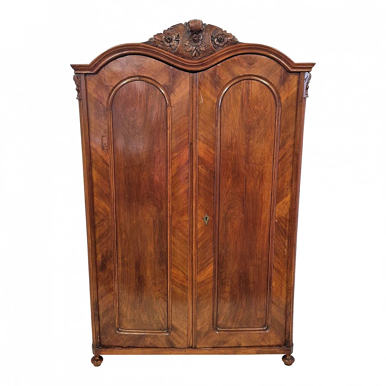 Two-door walnut wardrobe, 19th century 2