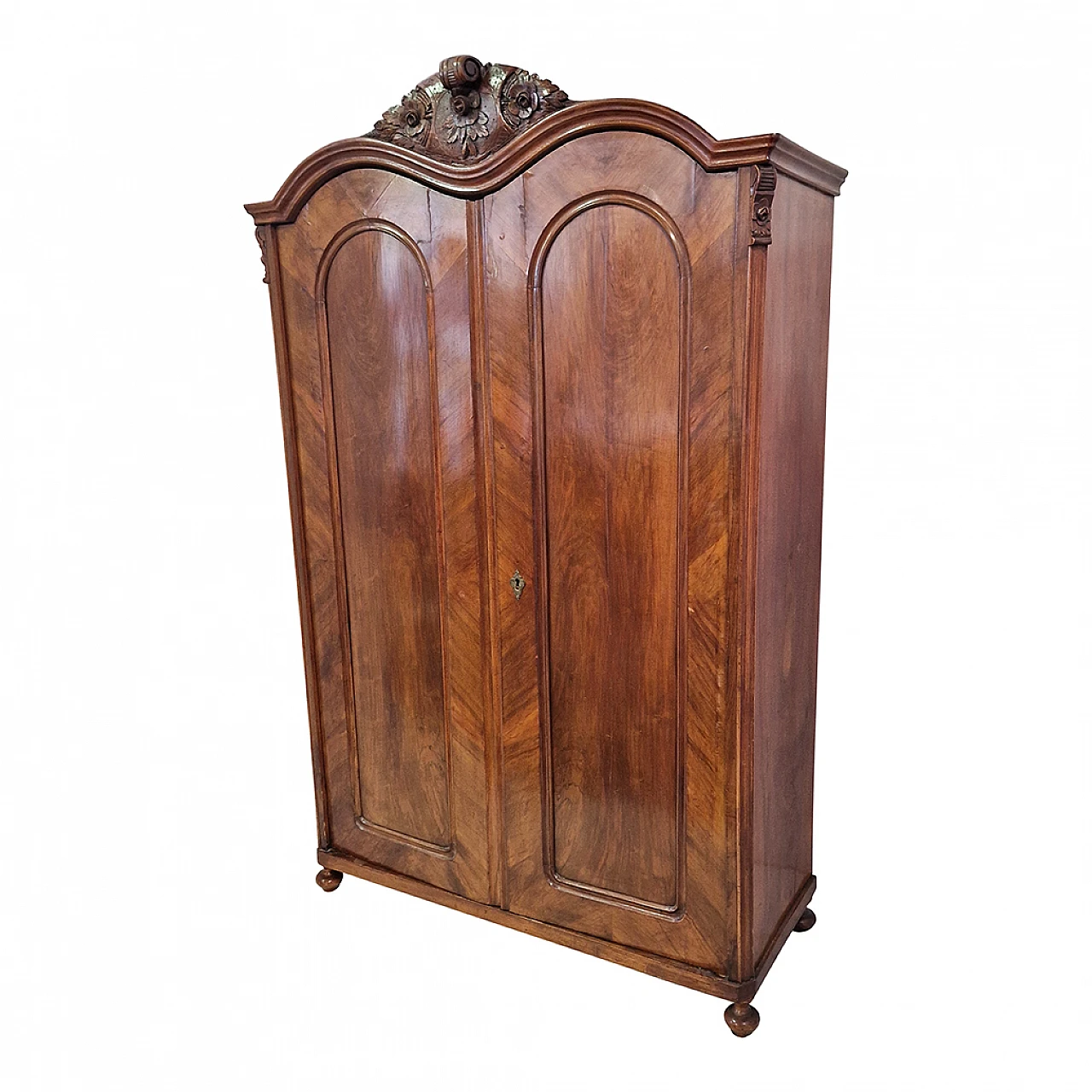 Two-door walnut wardrobe, 19th century 5