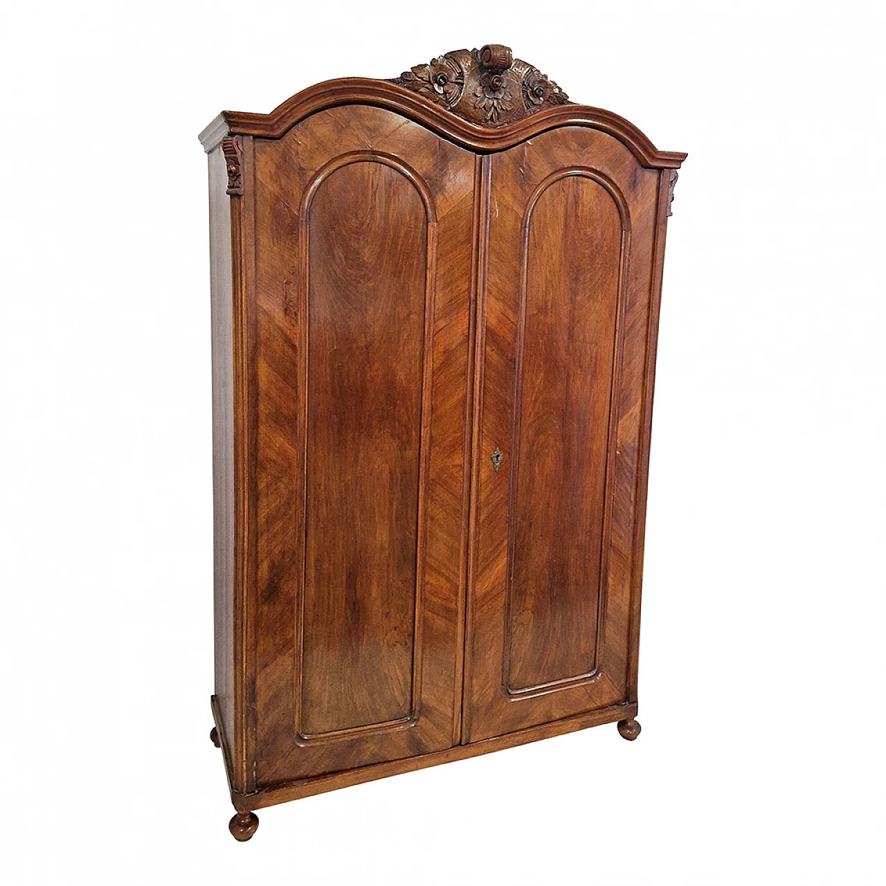 Two-door walnut wardrobe, 19th century 6