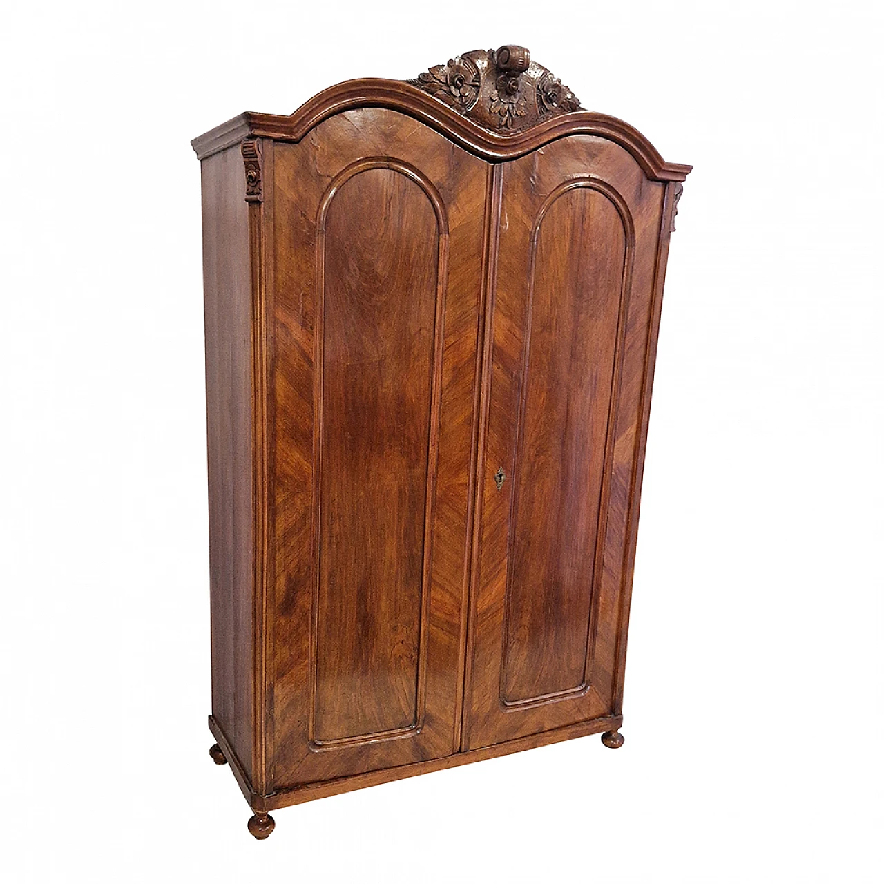 Two-door walnut wardrobe, 19th century 9