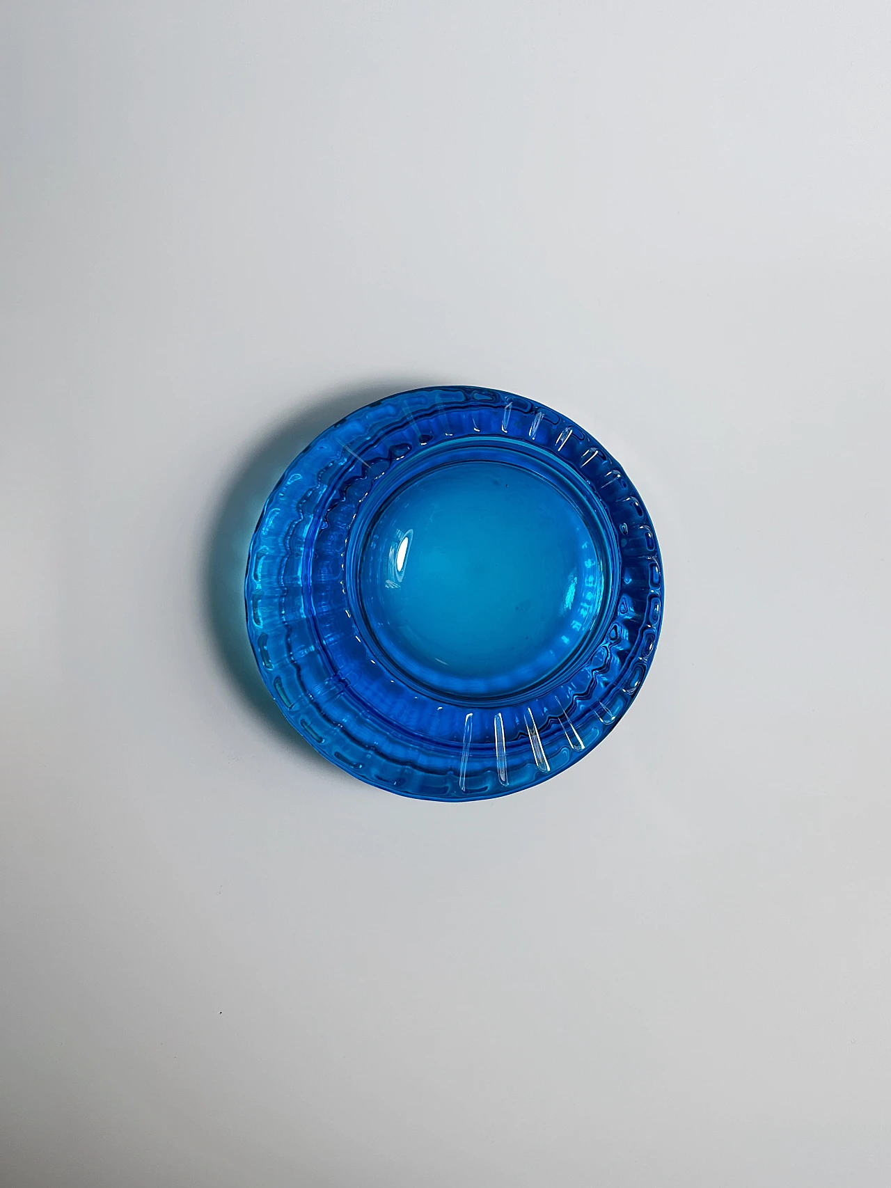 Bohemian ashtray bowl azure blue, '70s 2