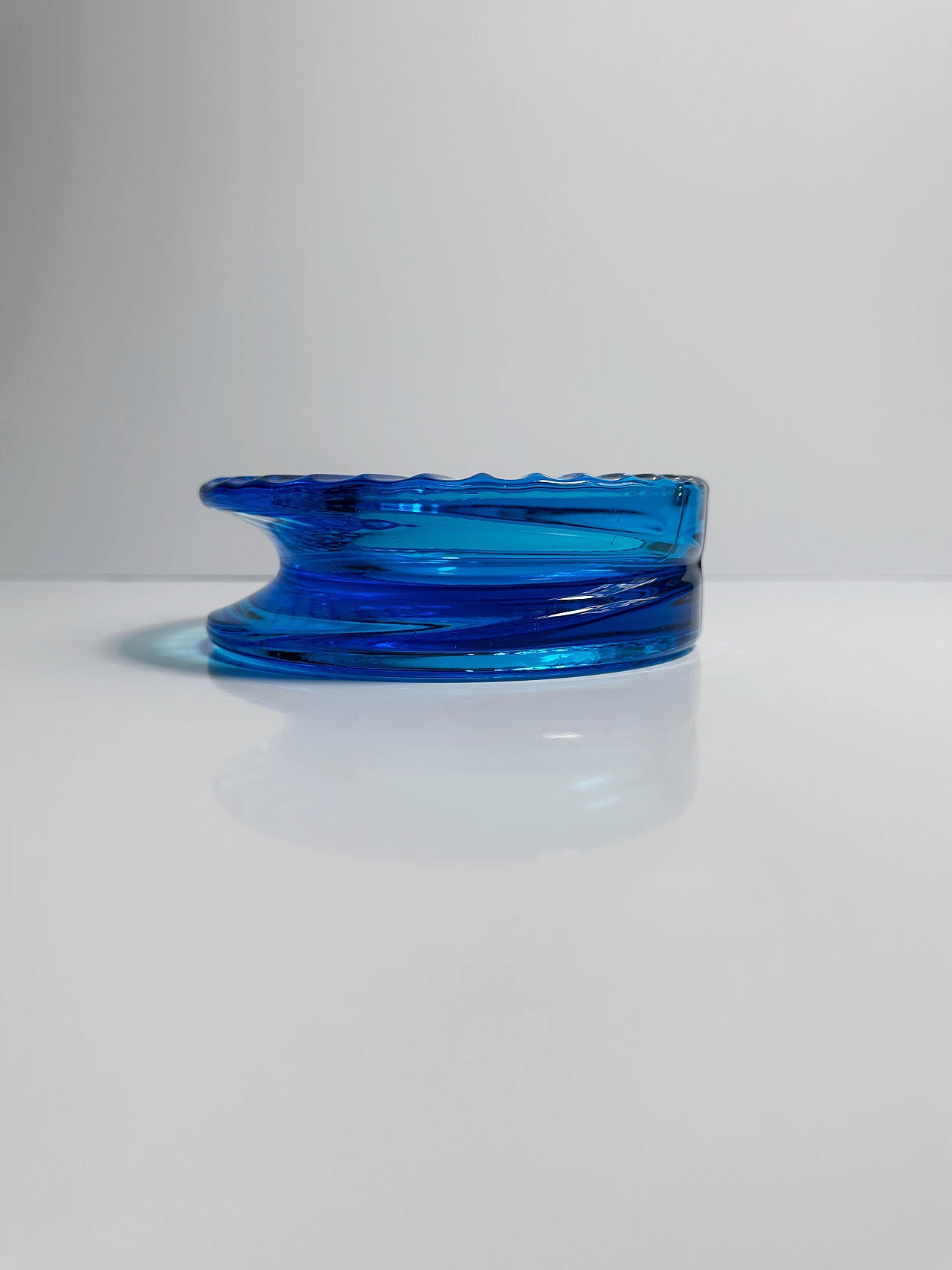 Bohemian ashtray bowl azure blue, '70s 3