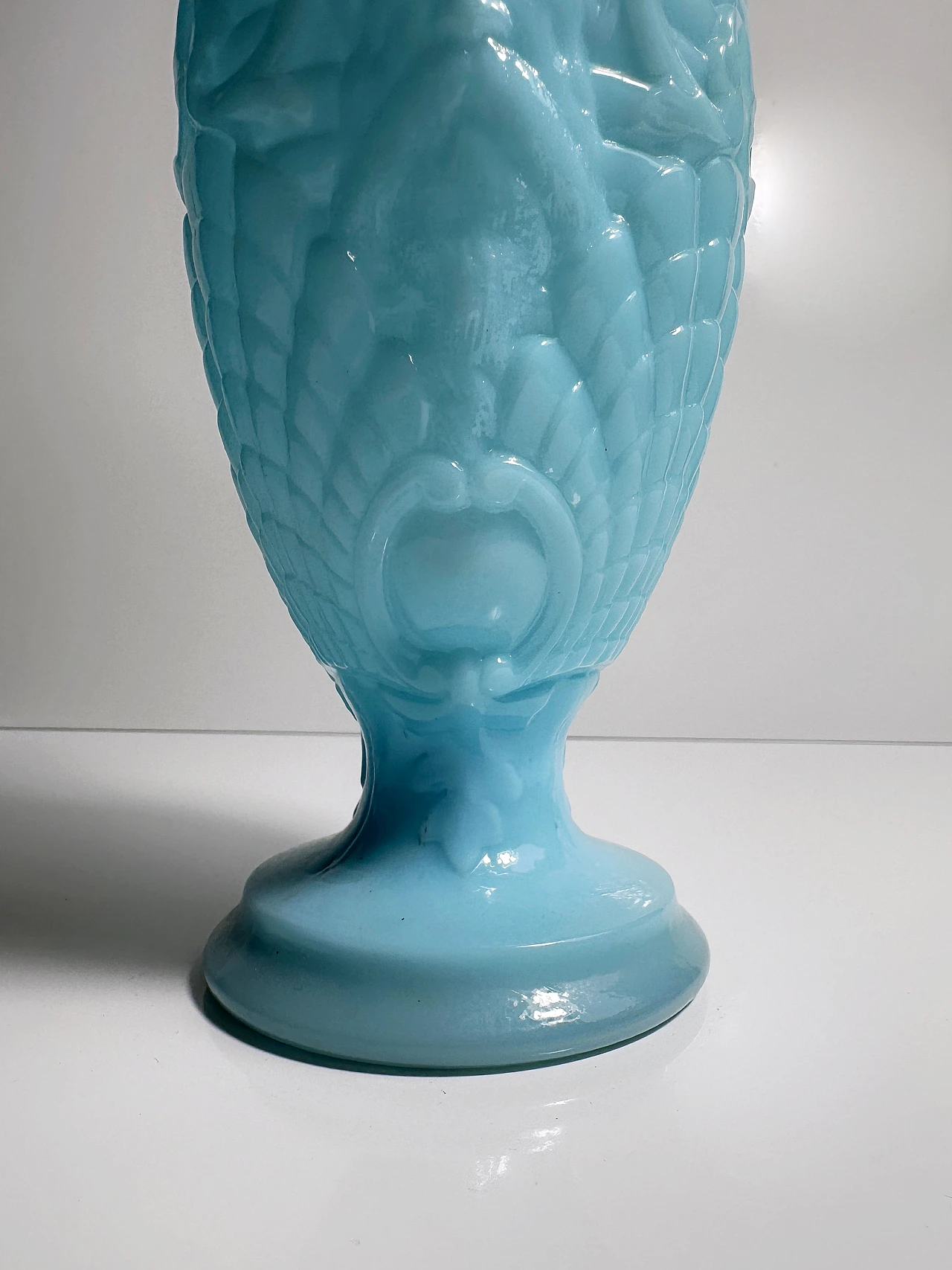 French Portieux Vallérysthal Opaline Vase Art Nouveau Celeste 5