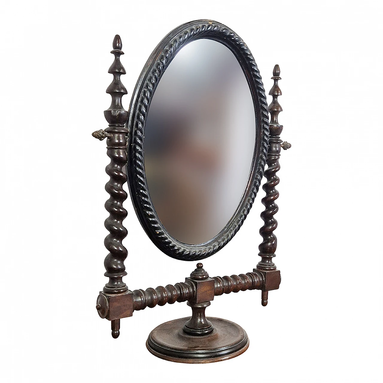 Mirror with wooden base, early 20th century 3