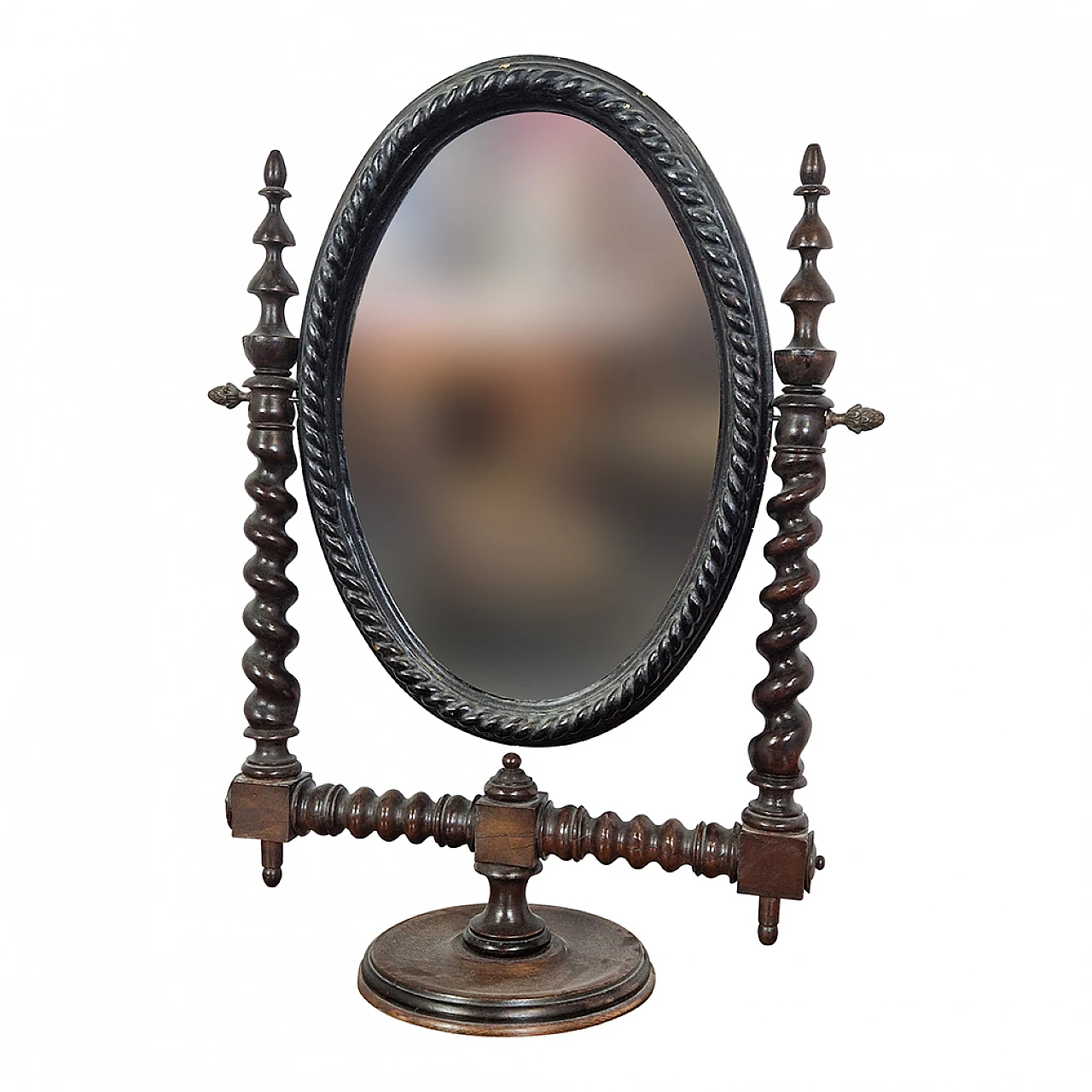 Mirror with wooden base, early 20th century 4