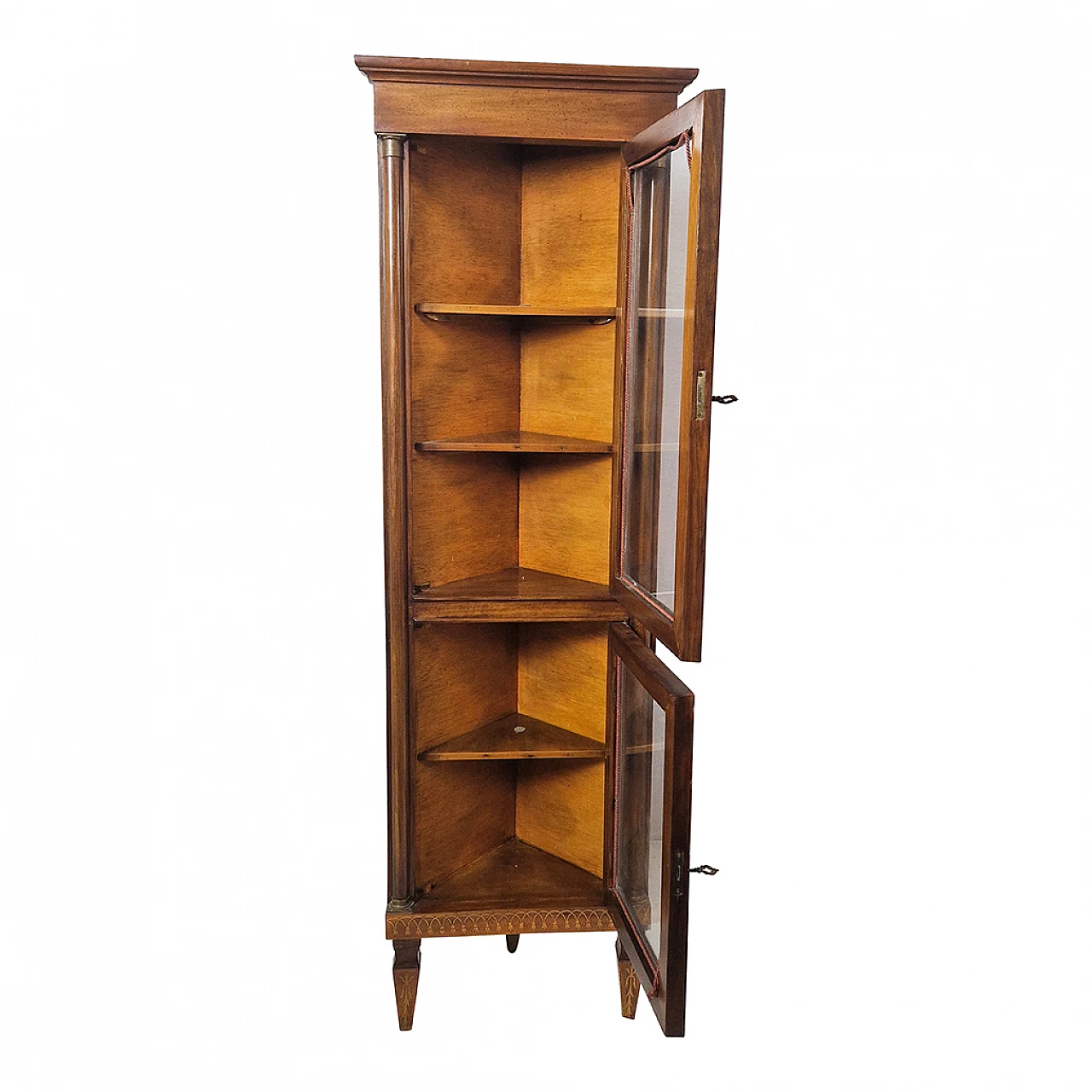 Empire corner showcase shelf, early 20th century 8