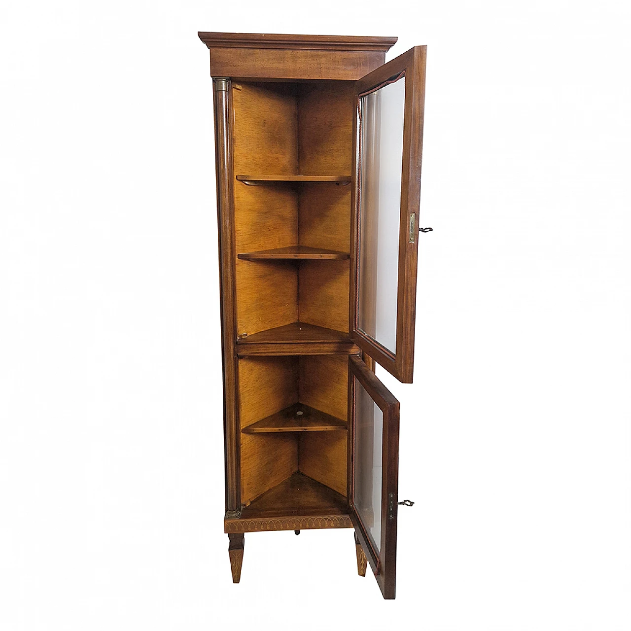 Empire corner showcase shelf, early 20th century 9