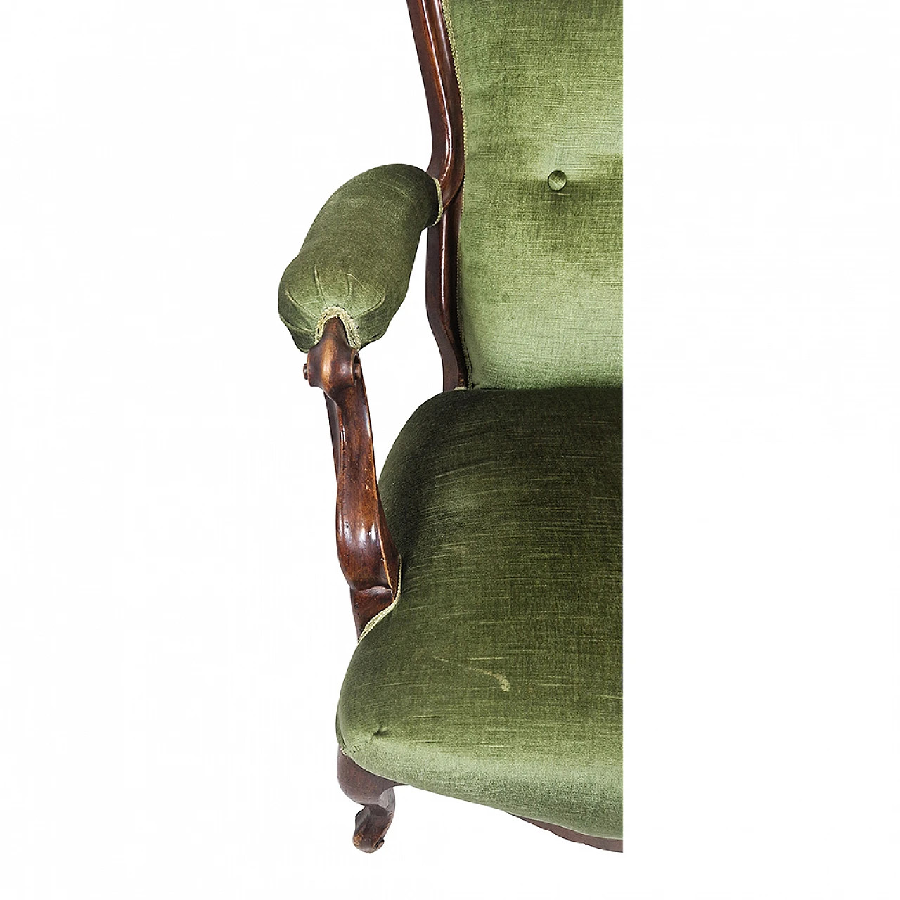 Green desk armchair from the Louis Philippe era, 19th century 4