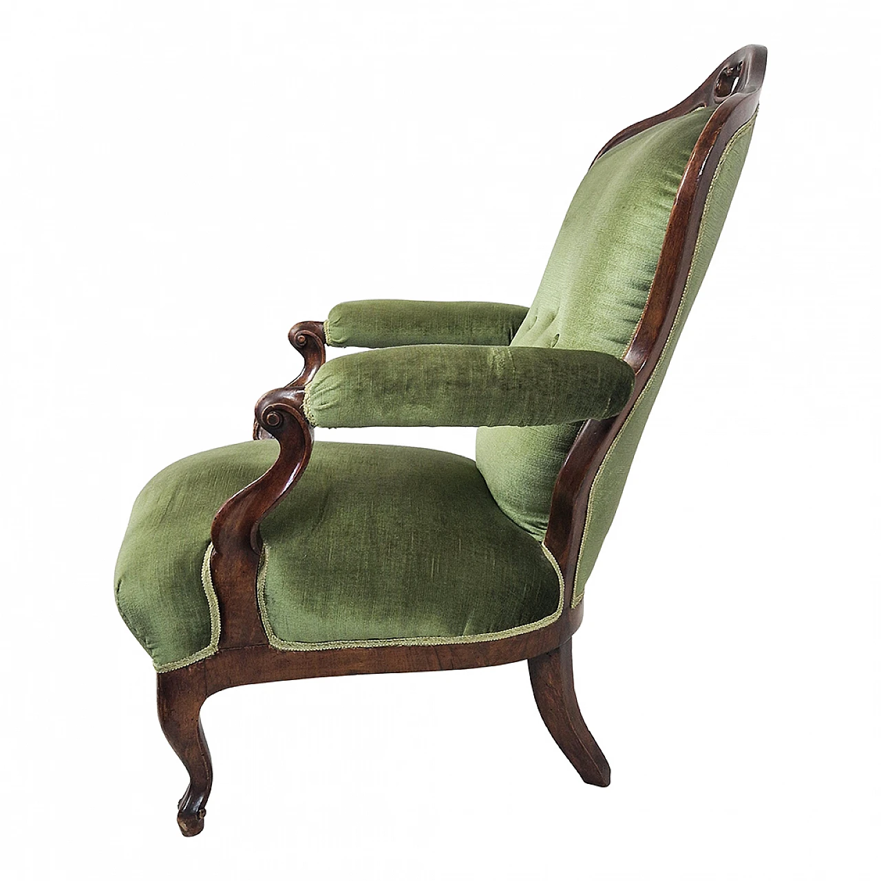 Green desk armchair from the Louis Philippe era, 19th century 6