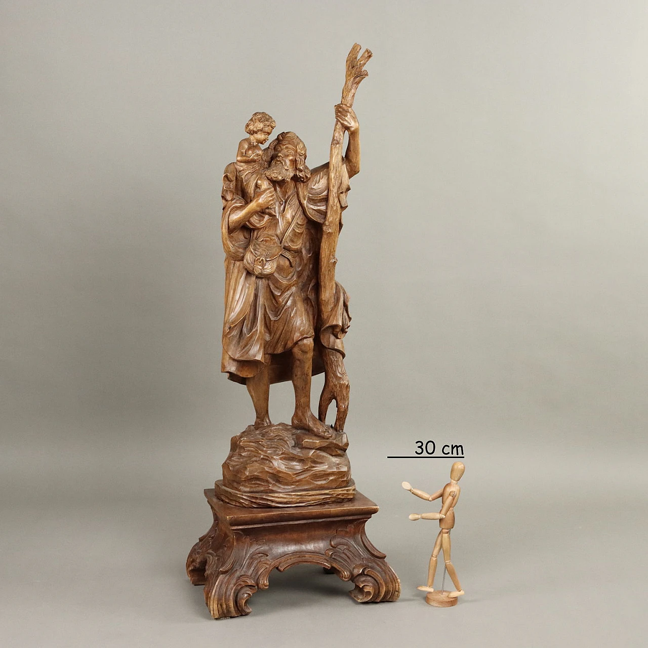 Lime tree wooden sculpture depicting St. Christopher 2