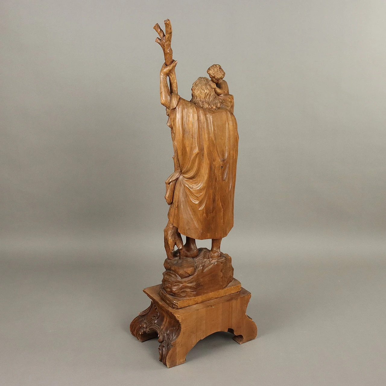 Lime tree wooden sculpture depicting St. Christopher 8