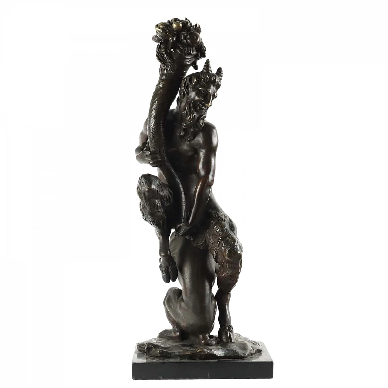 Antonio Pandiani, Faun, bronze sculpture, early 20th century 1