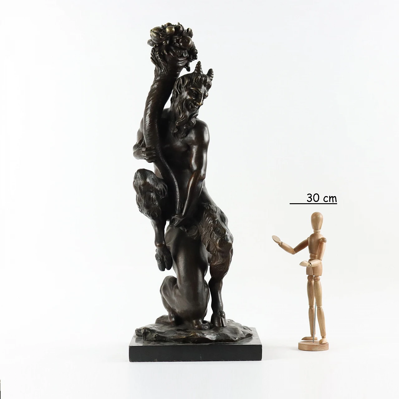 Antonio Pandiani, Faun, bronze sculpture, early 20th century 2