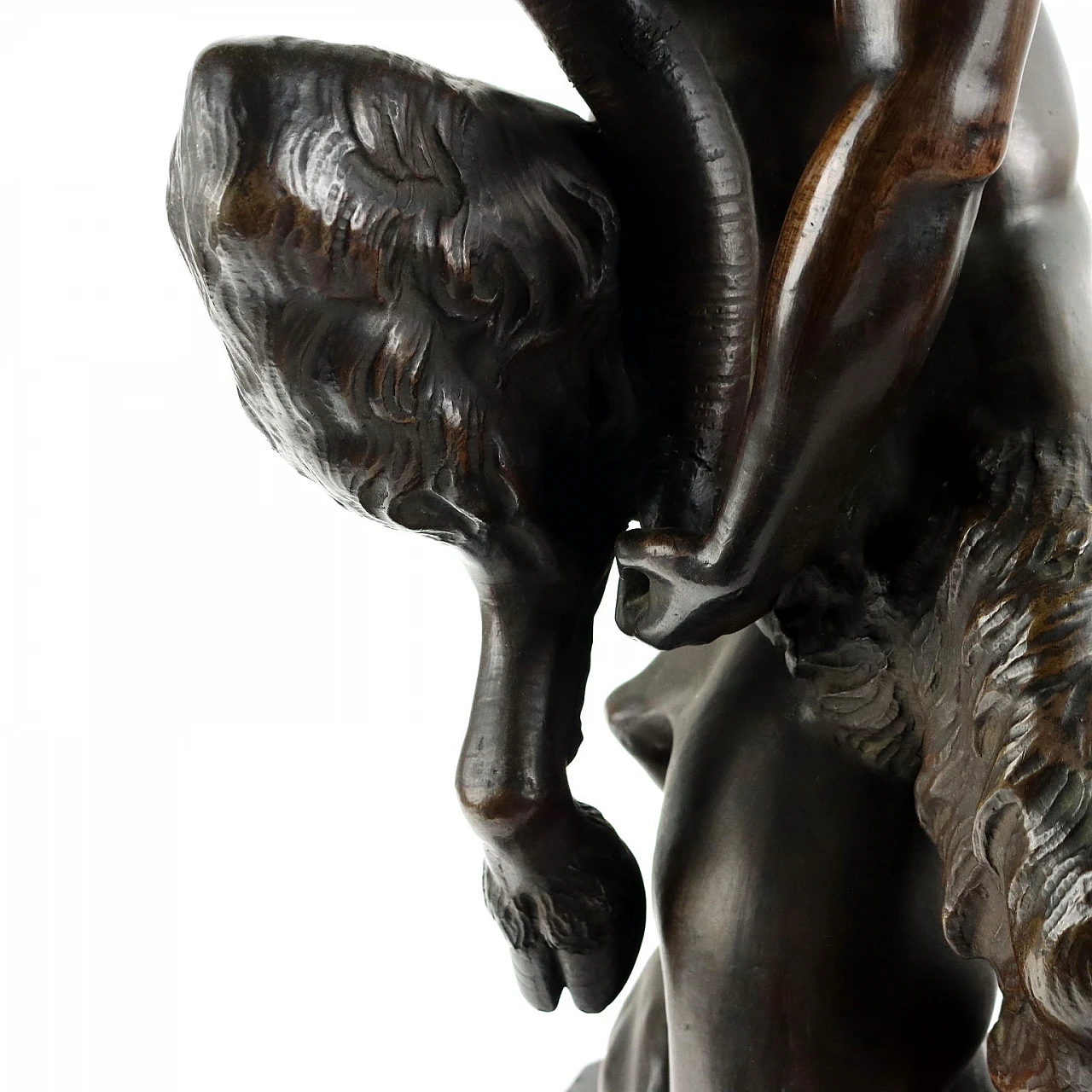 Antonio Pandiani, Faun, bronze sculpture, early 20th century 6