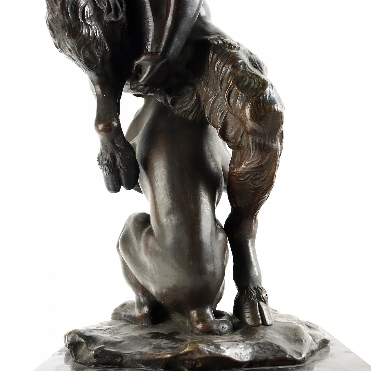 Antonio Pandiani, Faun, bronze sculpture, early 20th century 7