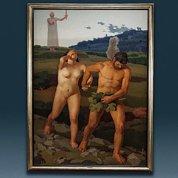 Augusto Colombo, The expulsion of Adam and Eve, oil on canvas, 1936