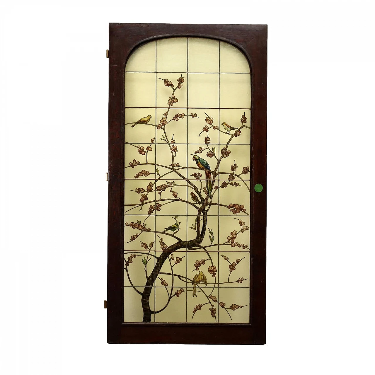 Stained Douglas fir Art Nouveau glass door, early 20th century 1