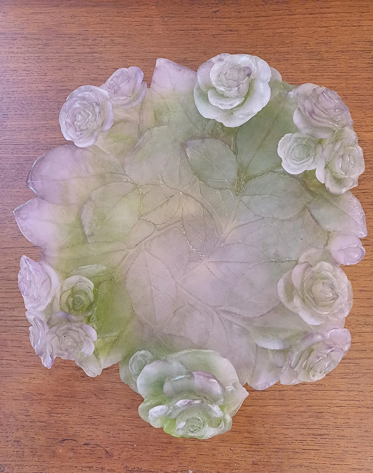 Sculptural bowl in pink glass paste, late 20th century 3