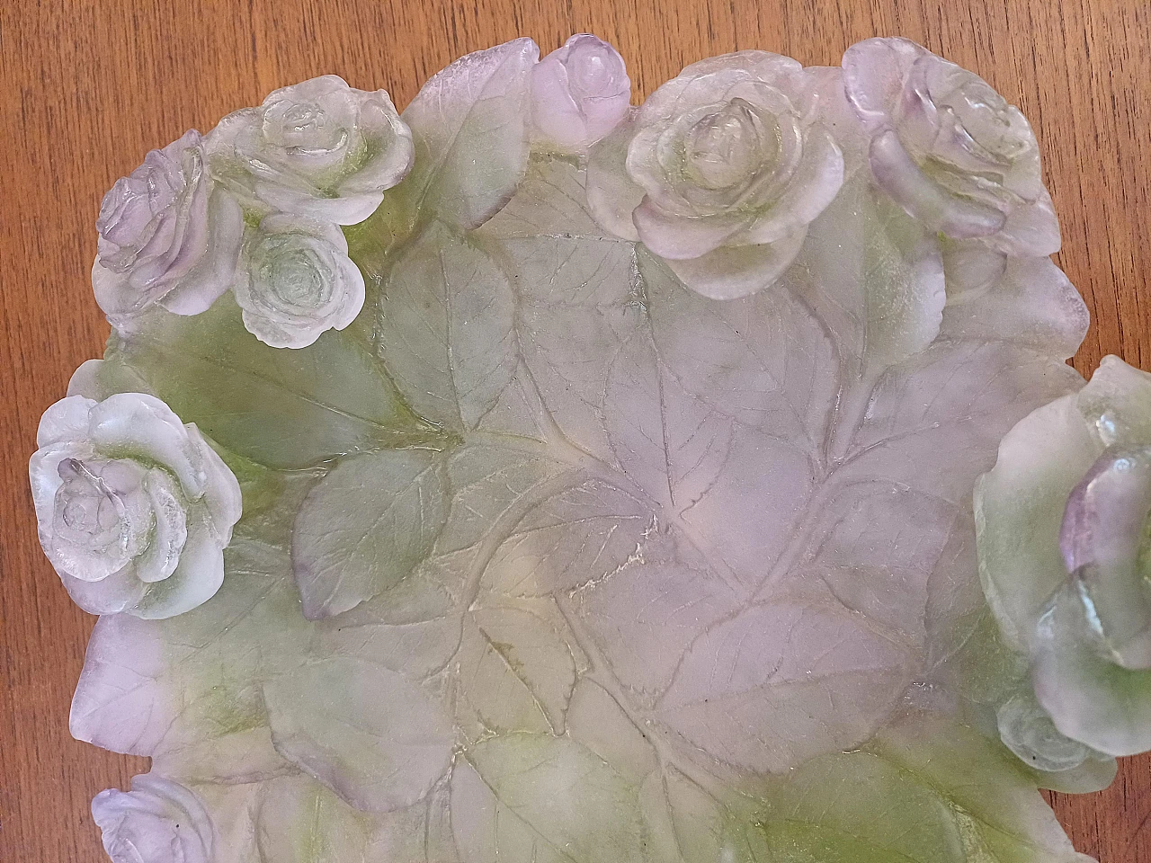 Sculptural bowl in pink glass paste, late 20th century 4