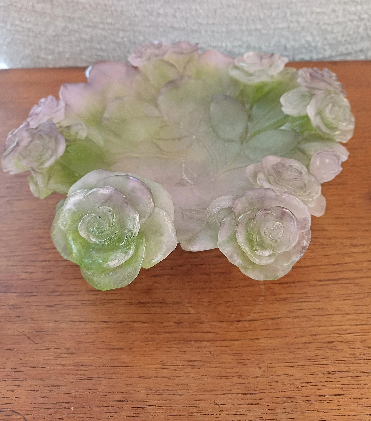 Sculptural bowl in pink glass paste, late 20th century 12