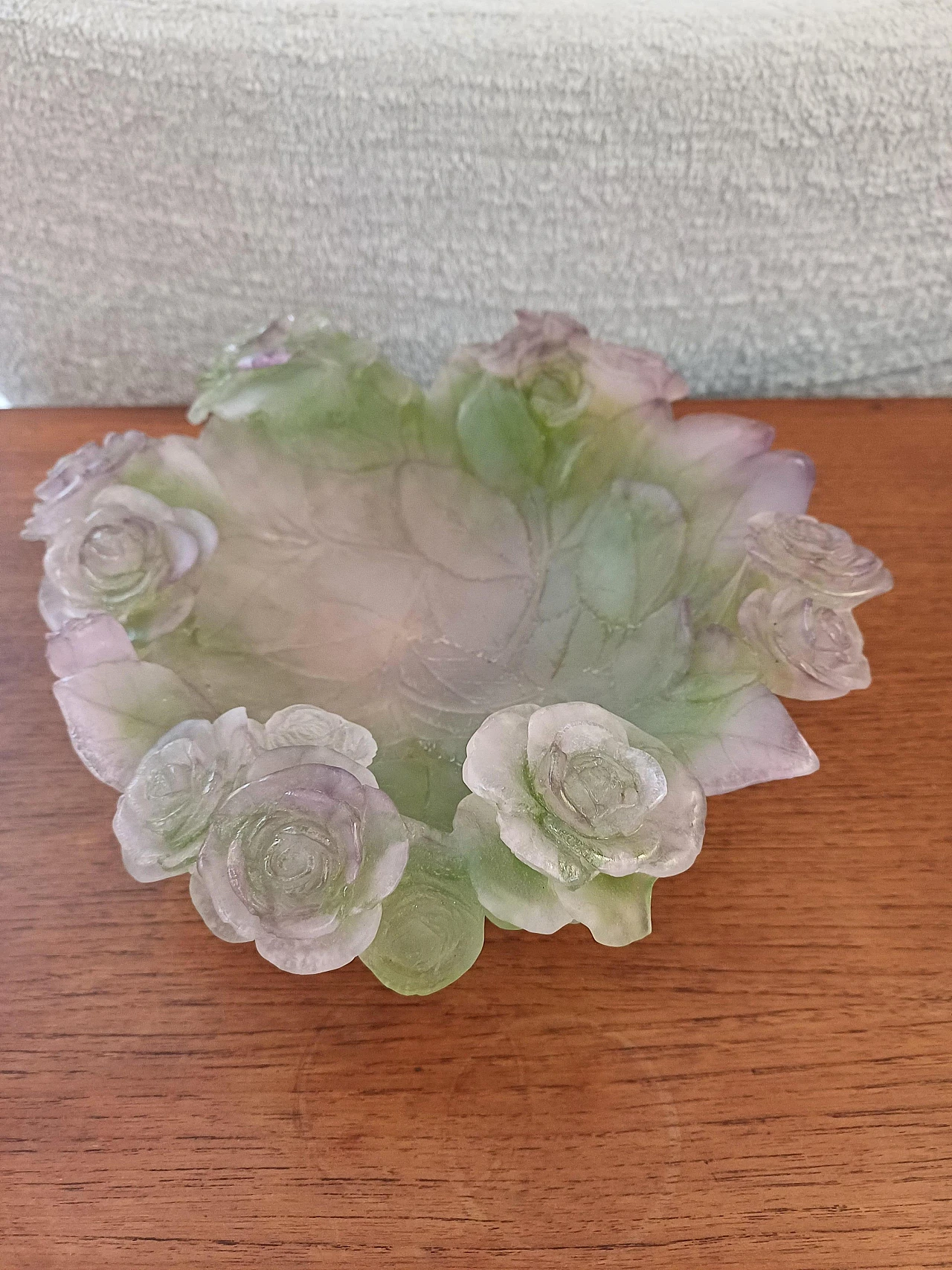 Sculptural bowl in pink glass paste, late 20th century 13