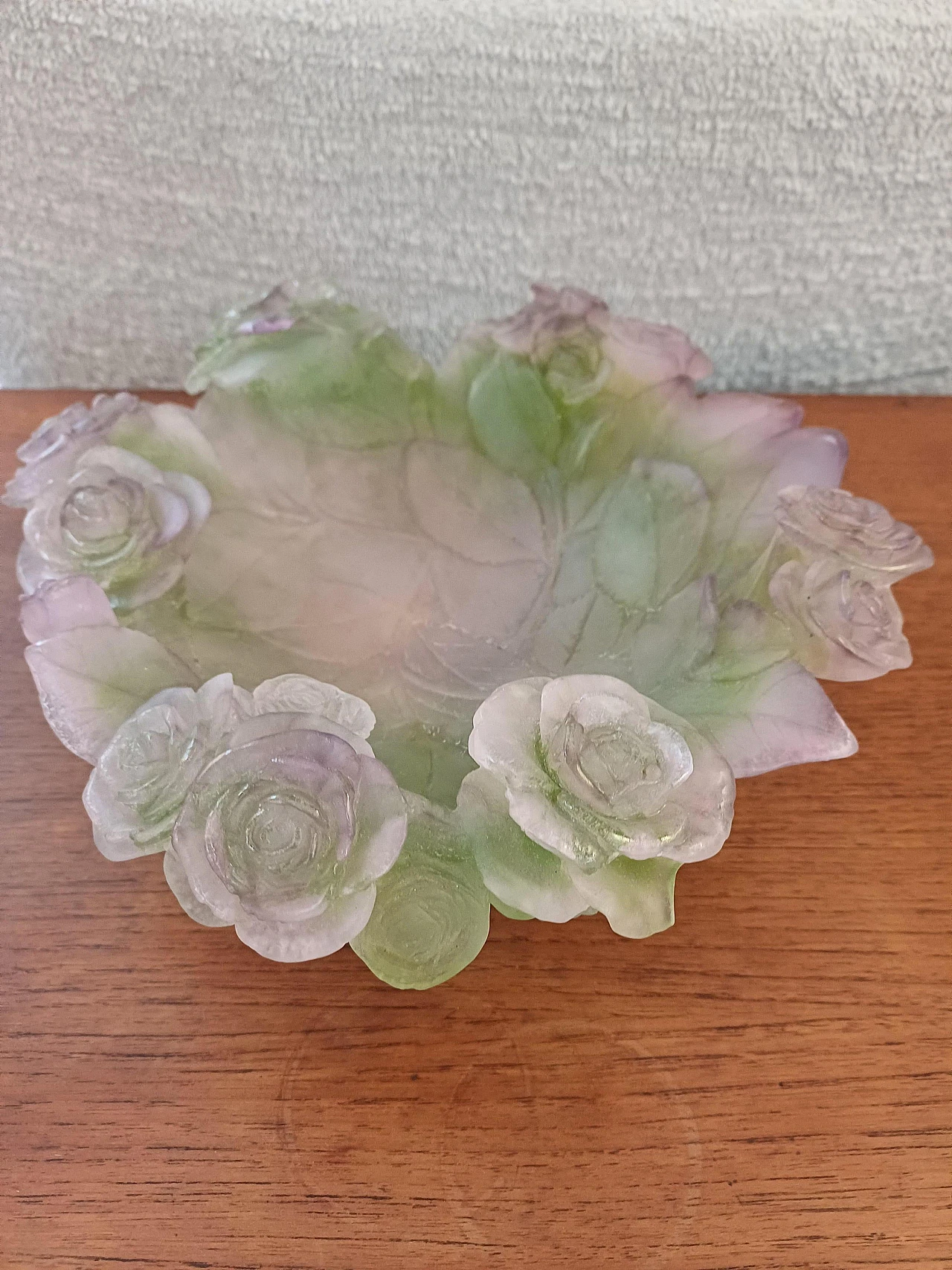 Sculptural bowl in pink glass paste, late 20th century 14