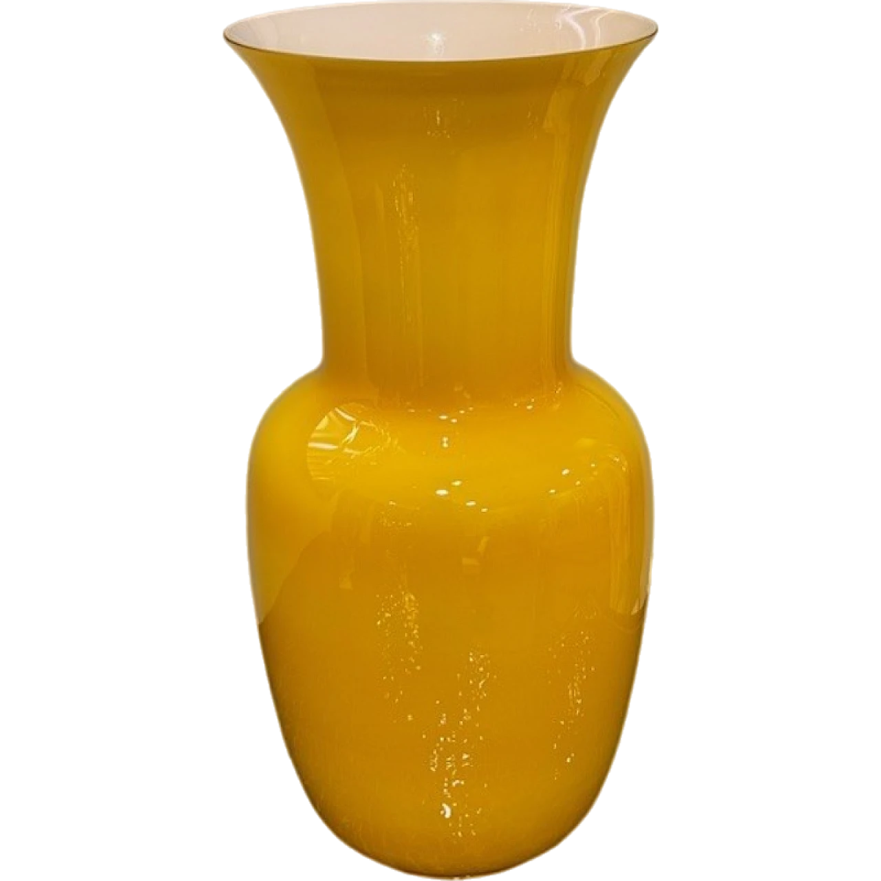 Vaso in vetro di Murano giallo di Venini, anni '50 6